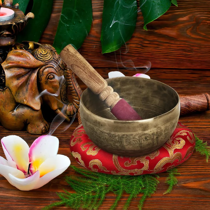 8-16cm Handmade Embroidered Music Bowl Sound Mat Tibetan Cushion Silk Pillow Round Pads Singing Bowls Decorative Base In Nepal music bowl cushion