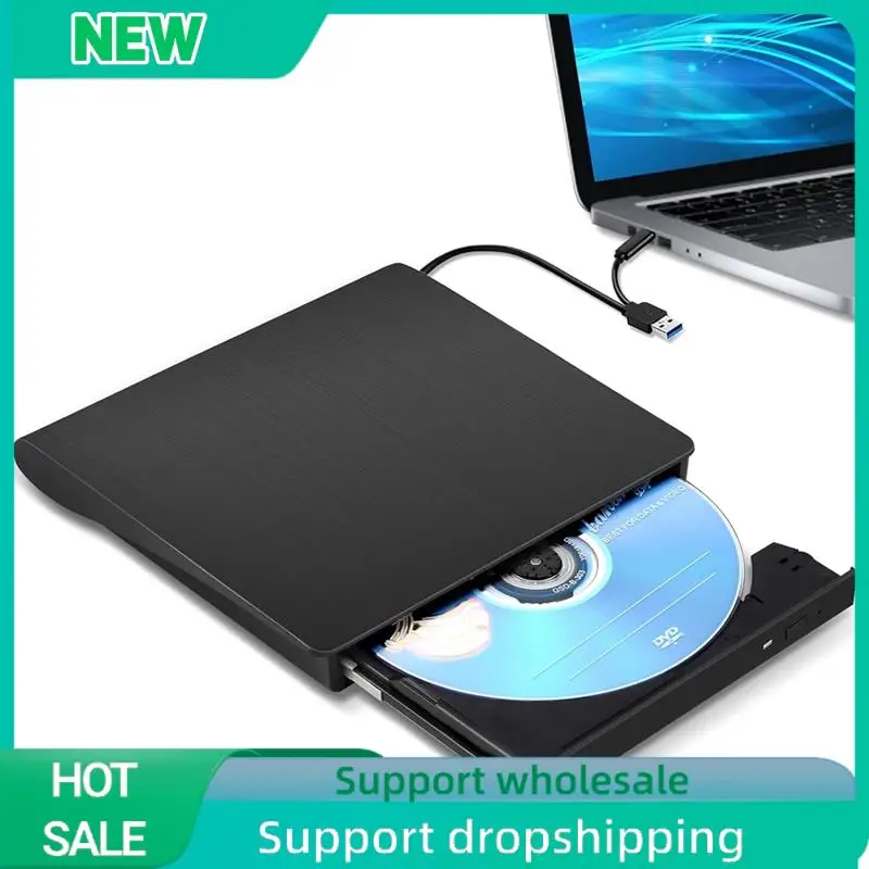 Solid External CD DVD +/-RW Drive, USB 3.0 & USB-C Portable CD & DVD ROM Burner Player Reader Writer Rewriter Disc Drive