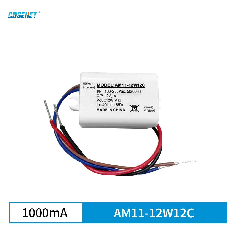 AC-CD Step-Down Power Supply Module CDSENET AM11-12W12C 12W AC 100-250V DC 12V/1A/5% Input 85~264Vac/100~370Vdc Low Power