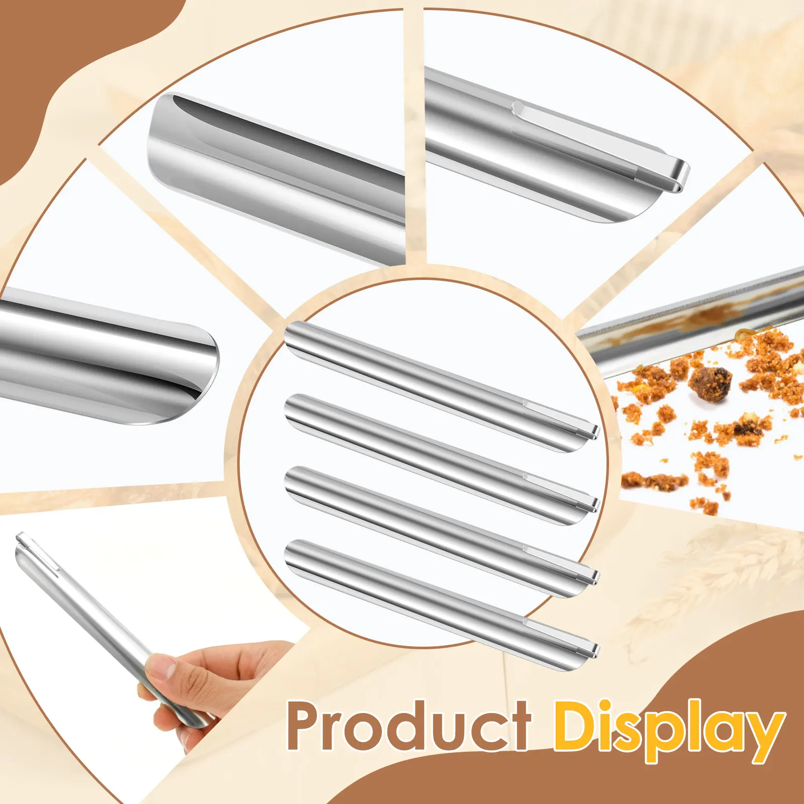 Stainless Steel Table Crumb Sweeper Kitchen Cleaner Scraper