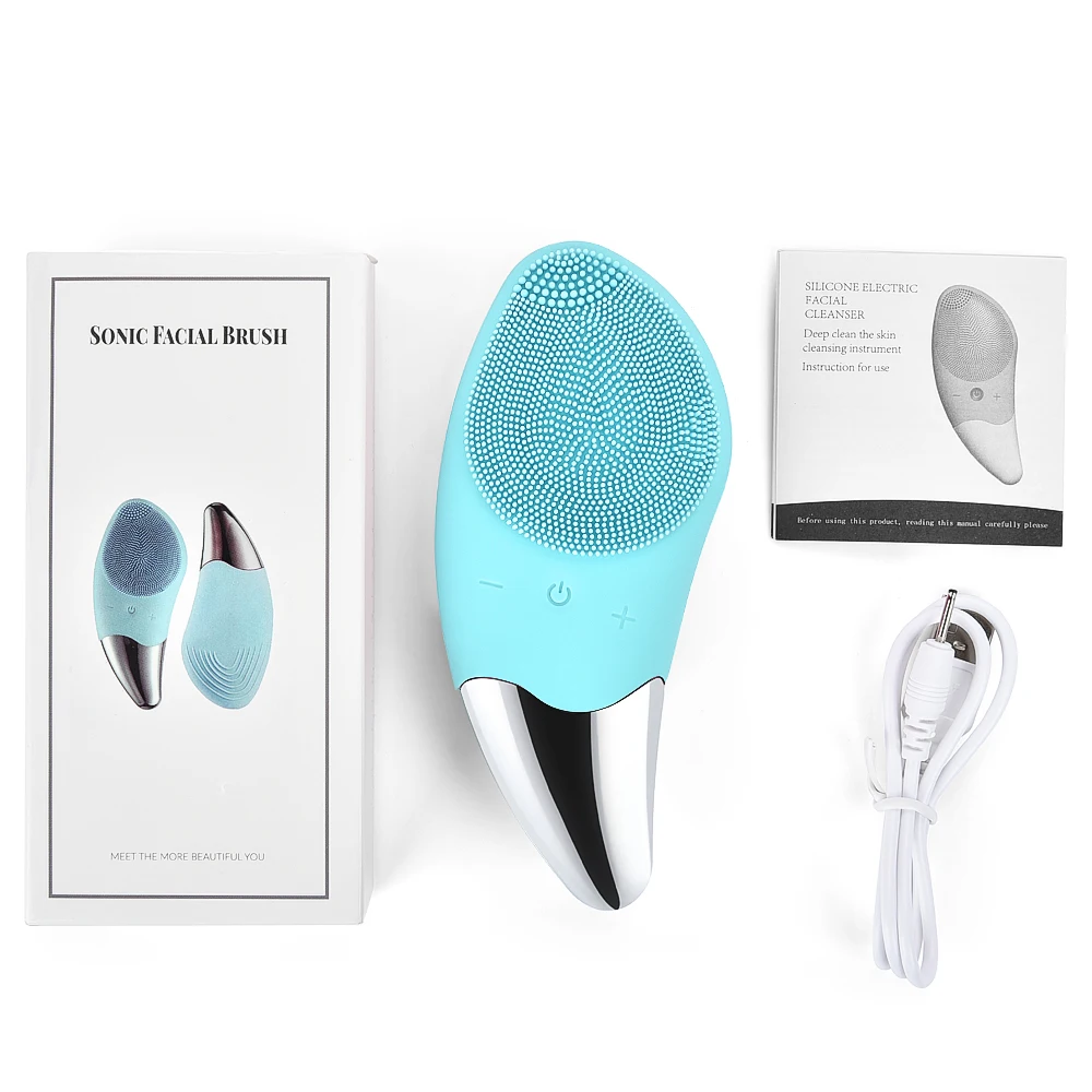 Facial Cleansing Vibrate Brush Mini Electric Silicone Sonic Face