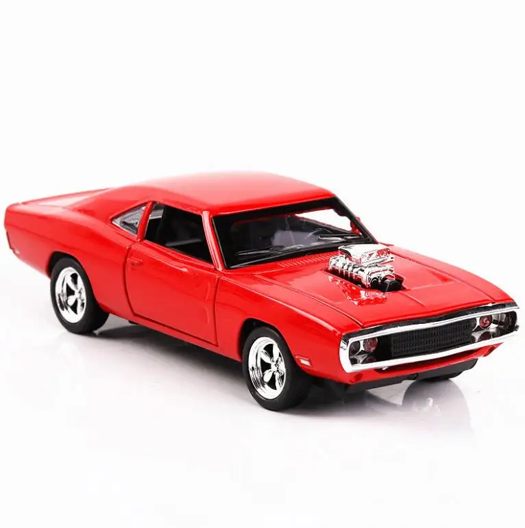 auto world diecast 1:32 Alloy The Fast And The Furious Dodge Car Model With Sound And Light Diecasts & Toy Vehicles Pull Back Car Collection toy car Diecasts & Toy Vehicles