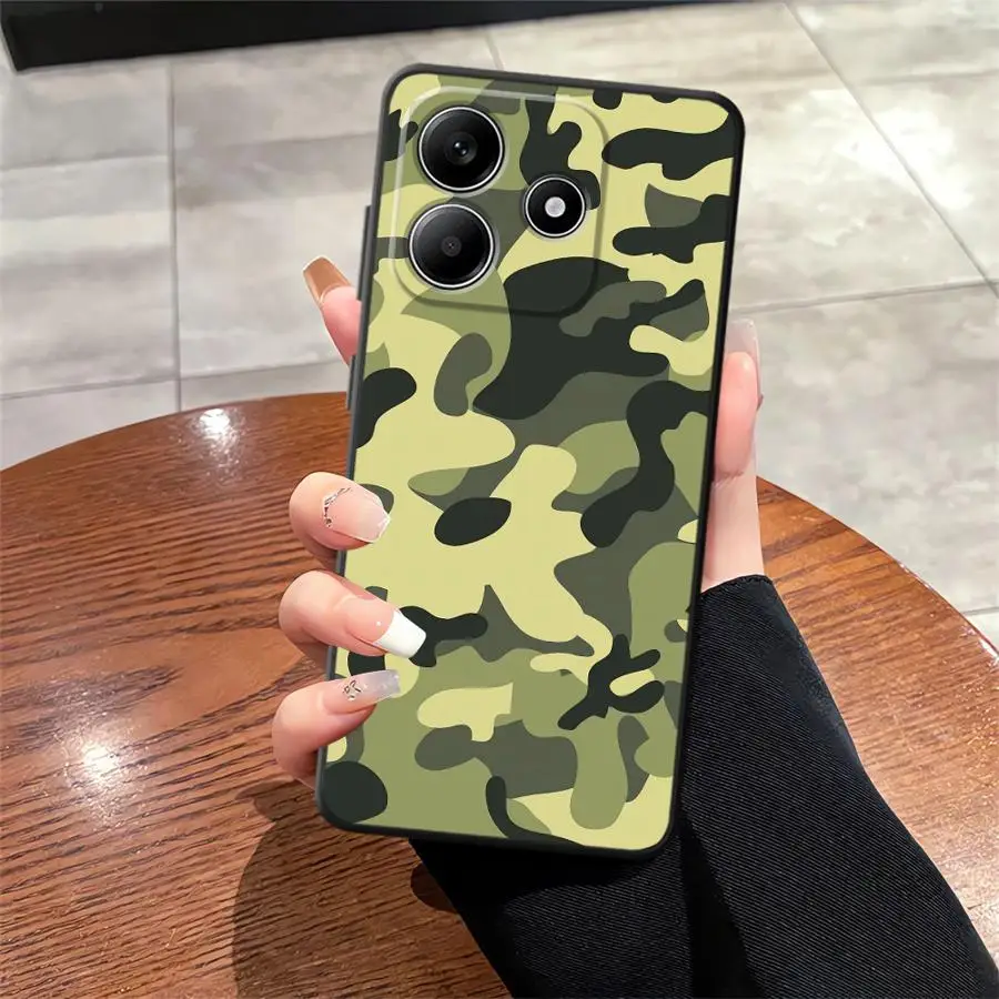 Camouflage Pattern Black Soft Phone Cover