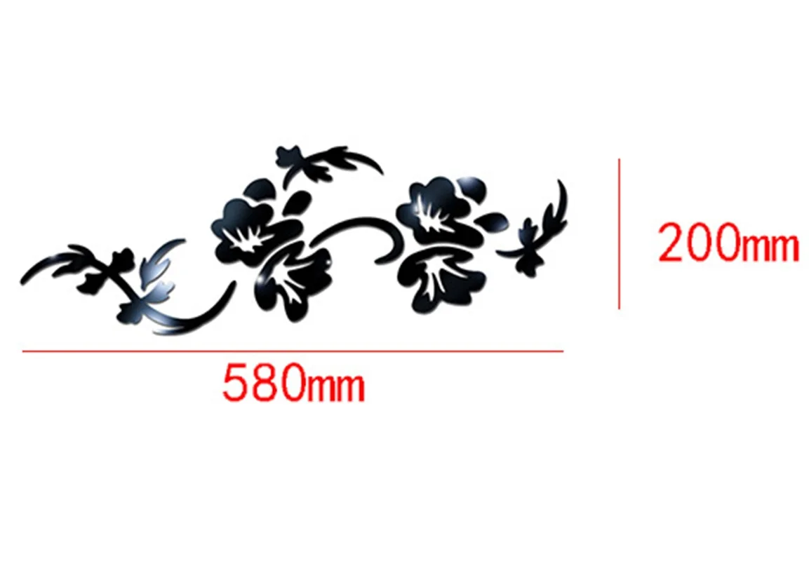 Wall Sticker Mirror Wall Sticker Acrylic Wall Sticker DIY Flower Mirror Wall Stickers Acrylic Decorative 3D Wall Stickers Bedroom TV Background Art Murals Home Decoration