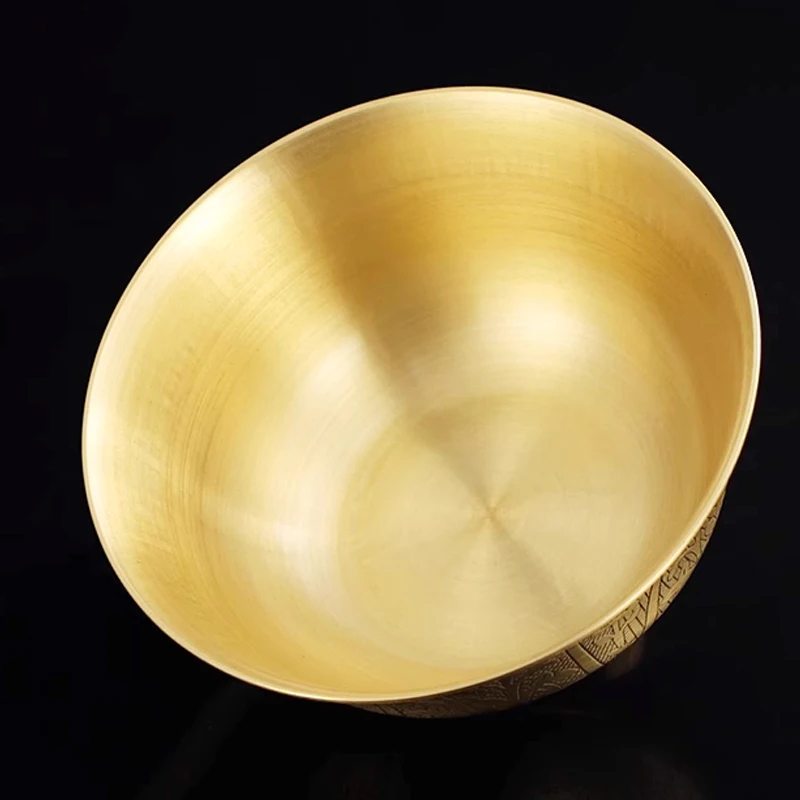 Pure Brass Antique Water Cup for Buddha, Pattern style, Holy Water Cup, Buddhist Supplies, Golded Small Bowl Ornaments, 1Pc