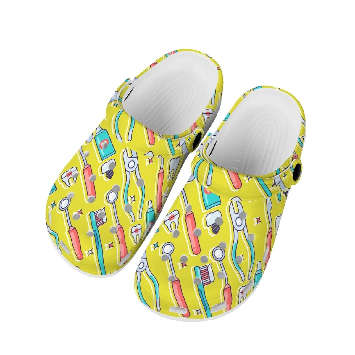 Slippers Cartoon Teeth Medical Equipment Designer Casual Sandals Women Outdoor Indoor Non-slip Flat Shoe Summer Beach Slides