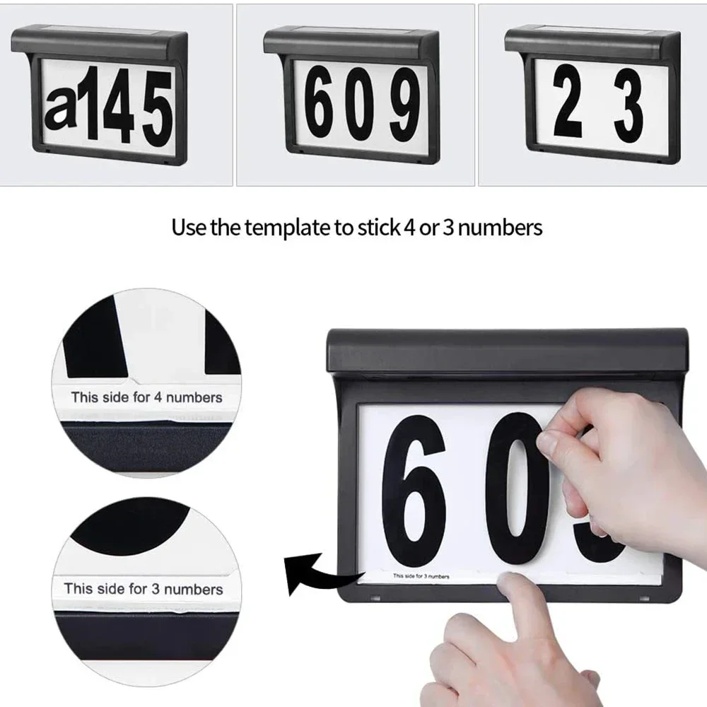 Solar Lights LED Outdoor Waterproof House Number Sign 5