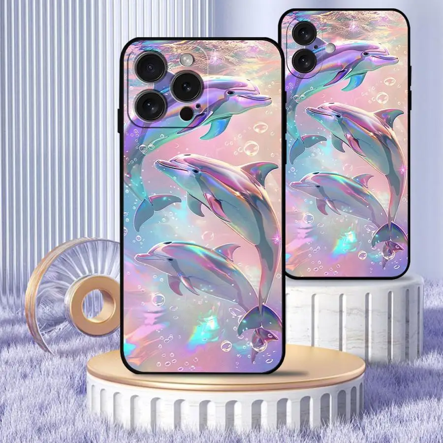 iPhone 17 16 15 14 13 12 11Pro Max Plus with a finish and a cartoon dolphin
