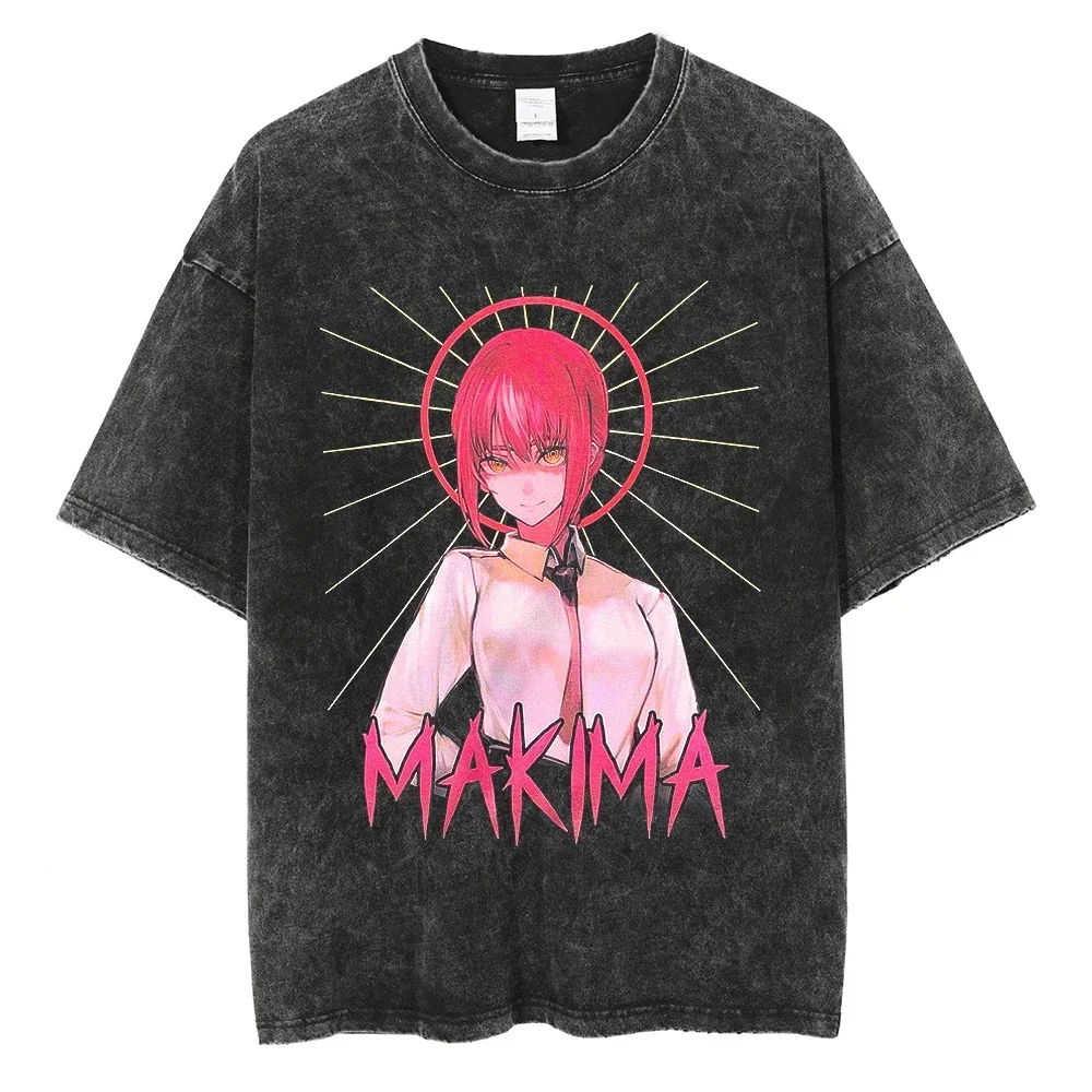 

Hip Hop Streetwear Vintage T-Shirt Harajuku Japanese Anime Girl Printed Tshirt 2024 Men Fashion Summer Short Sleeve Black Tees