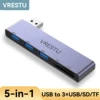 5 in 1 USB HUB High Speed USB 3.0 OTG Splitter Card Reader Multiport with SD TF Ports Computer Accessories USB Micro SD Adapter 1