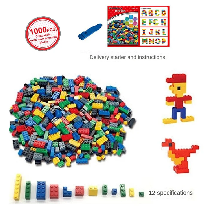 Children Building Block Toys 1000pcs Creative Educational Construction Bulk DIY Building Blocks Montessori Small Granule Toy - 5