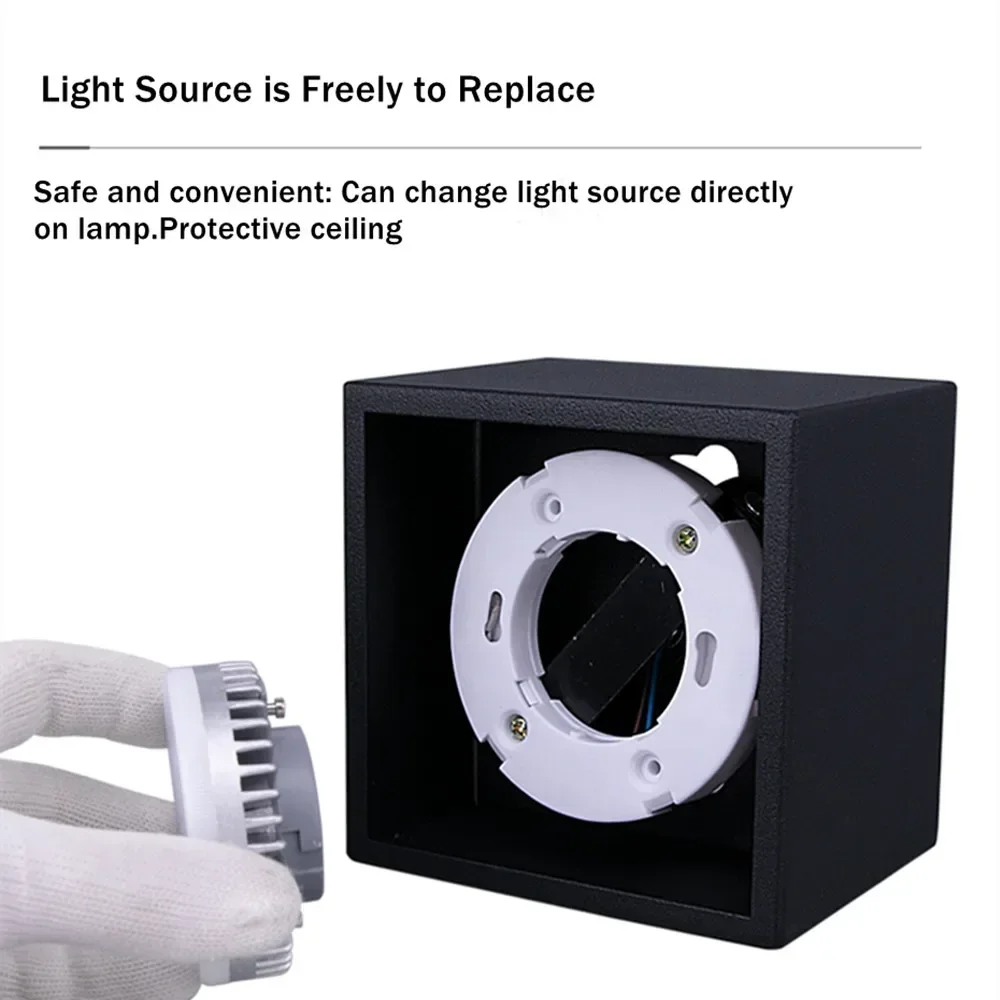 표면 장착형 LED 다운라이트 현대 회전식 교체 가능 GX53 램프 LED 천장 스포트 라이트 AC85-265V 실내 조명