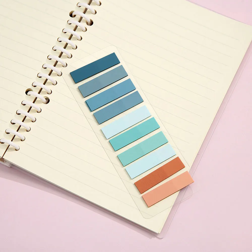 Vibrant Transparent Colorful Index Sticker Memo Pad - 200 Sheets Self-Adhesive Sticky Notes