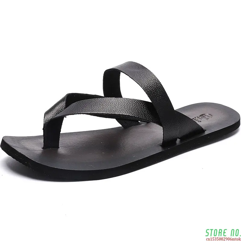 

2022 Summer Mens Slippers Shower Sandals Men's Wholesale Shoes Genuine Leather Designer Slides Outside Beach Plus Size39-47