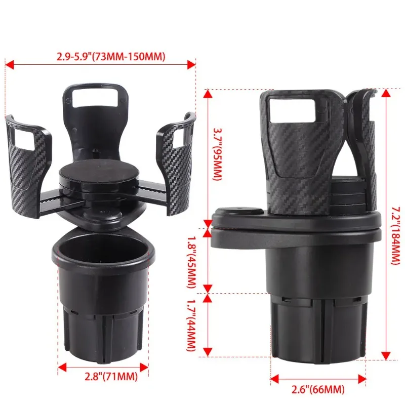 Car Drink Holder Multifunction Adjustable Cup Holder 360° Rotation Stable Anti-Slip Auto Parts Storage Box Car Water Cup Holder
