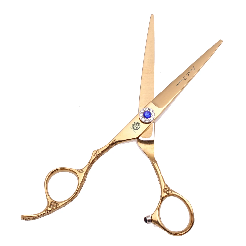 Professionelle Friseurschere für die linke Hand, lila Drache, 5,5 Zoll, 15,2 cm, Haarschneideschere, Effilierschere, Haarschnittschere Z8002 – Detail 3