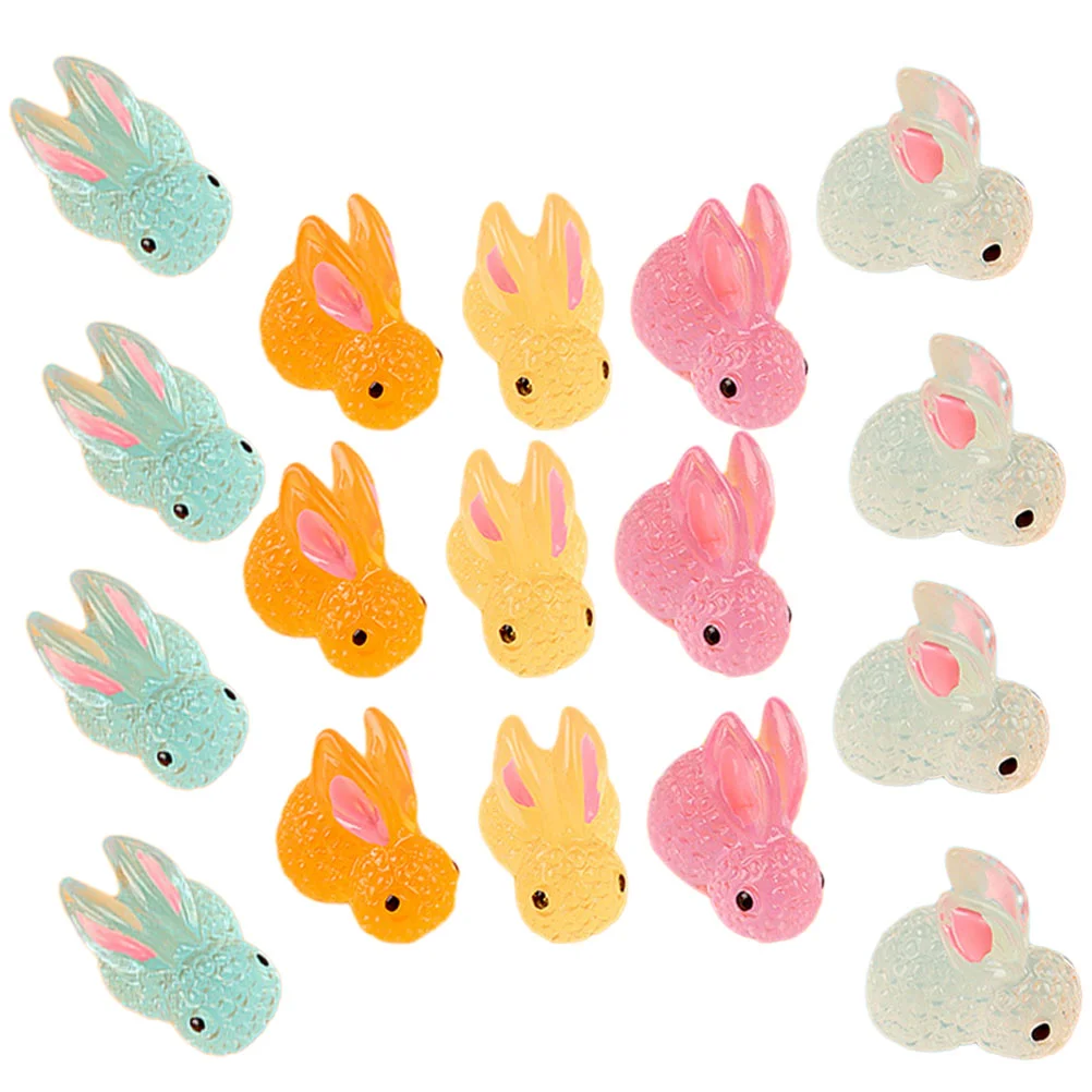 

20 Pcs Mini House Bunny Ornaments Small Rabbit Craft Bunnies Household Statues Miniature Desktop Tiny Toy Room Car Figurines