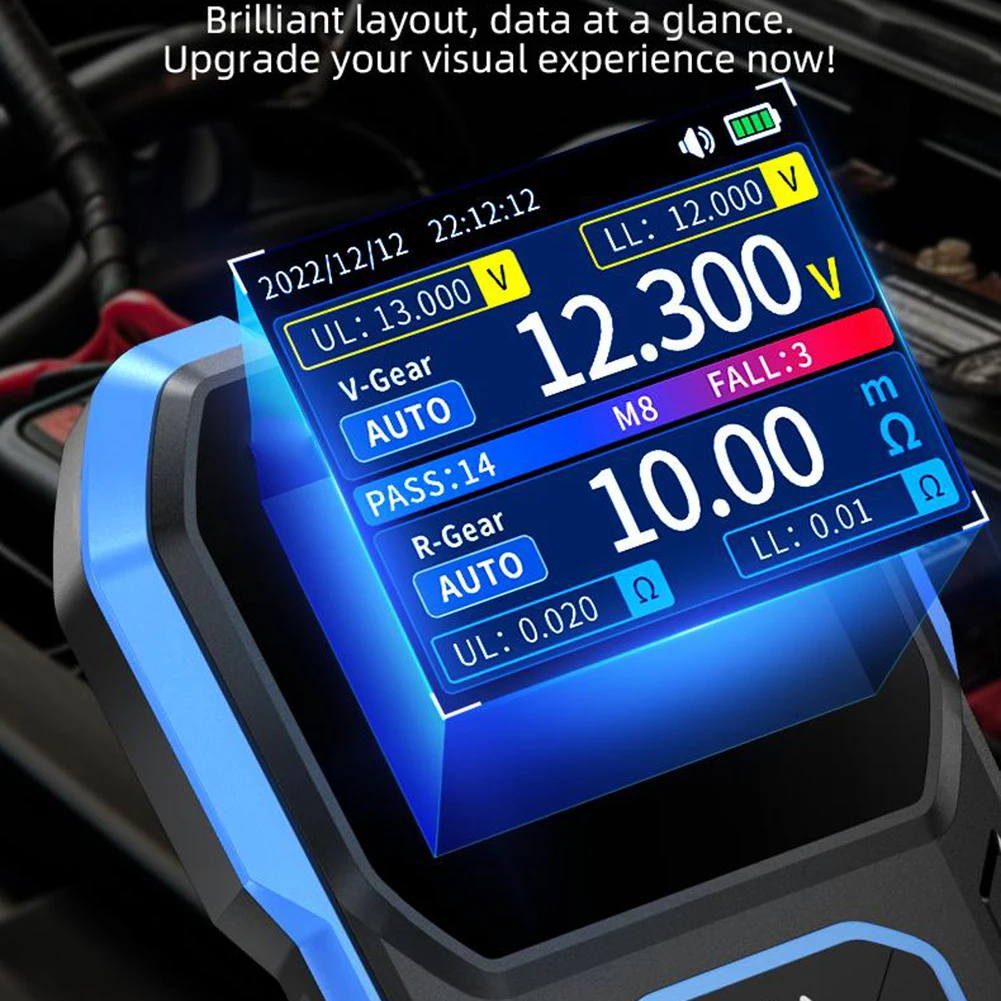 HRM-10 Internal Resistance Tester Meter High-definition Color Screen Display High Precision Voltage Resistance Measuring Tools