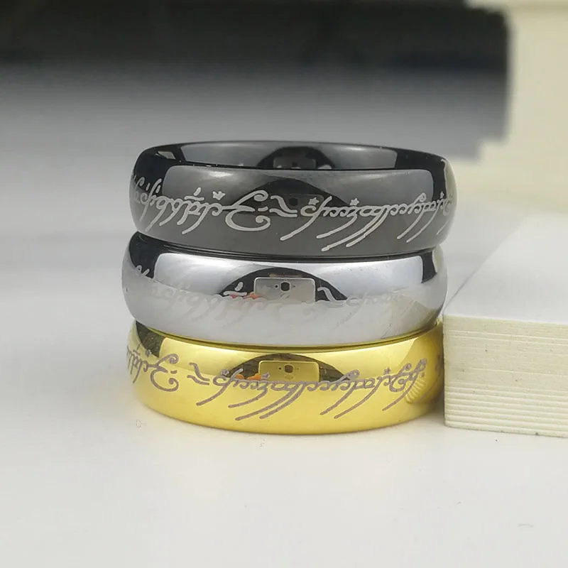 My Precious!  Gold / Black / Silver Color 6mm Tungsten Carbide Ring + Stainless Steel Chain Fashion Jewelry The One Ring 6