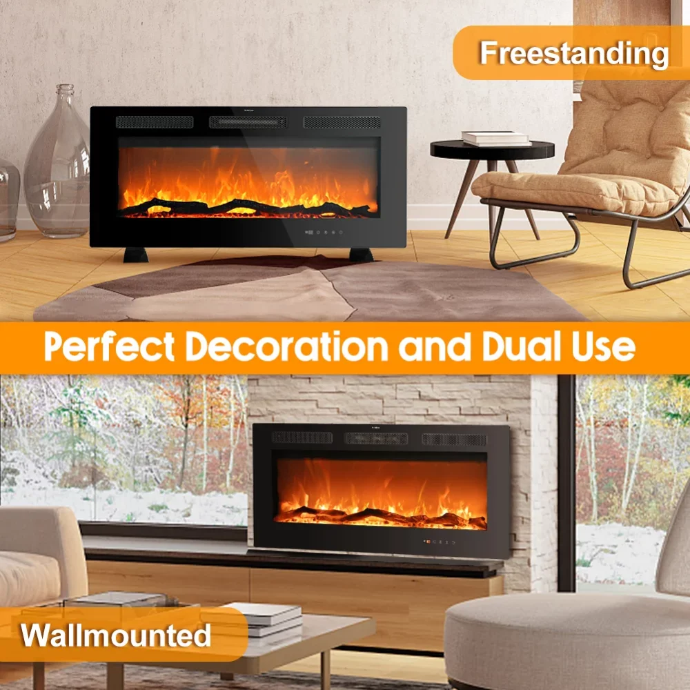 Lifeplus 42 1500-Watt Freestanding/Wall-Mounted Electric Fireplace Heater,  Black fireplace tv stand - AliExpress