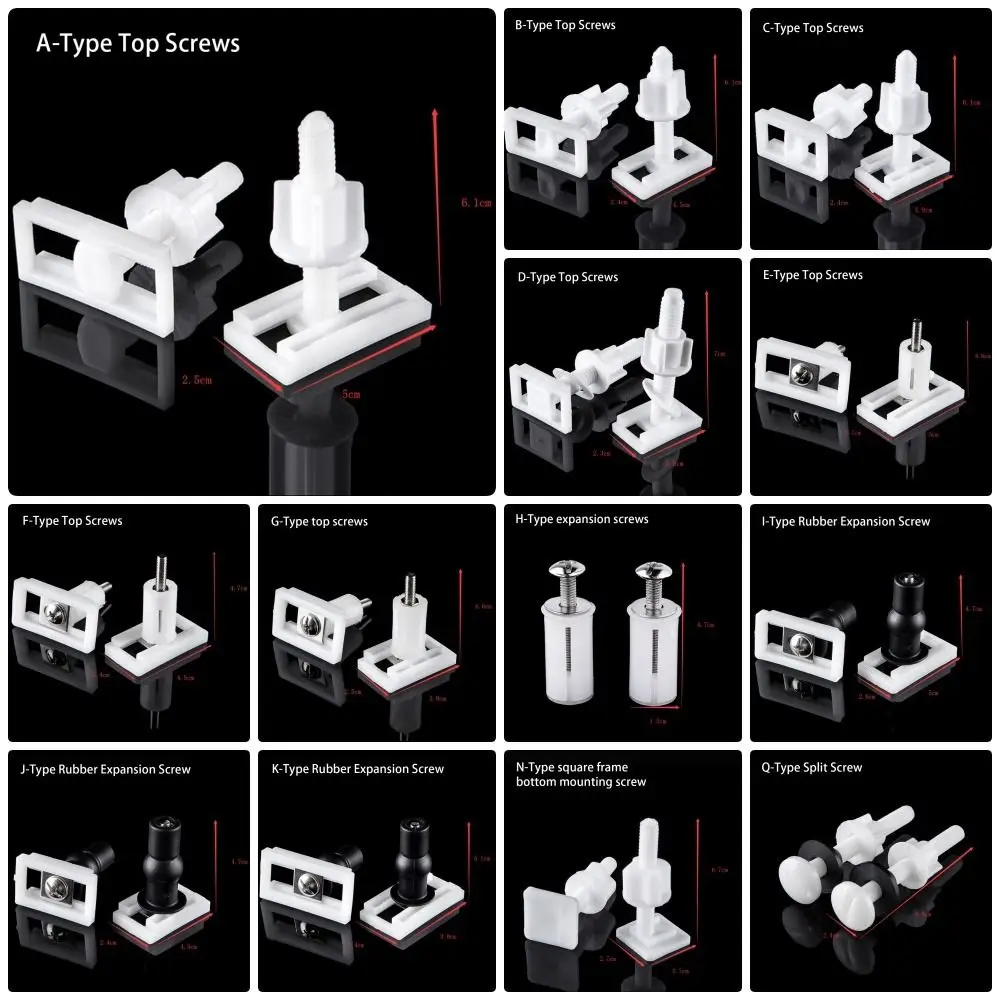 Description Picture 3 of item1Pair Seat Cover Plate Replacement Toilet Seat Repair Screws Bathroom Accessories Universal Lid Hinge Repair Bolts Plastic