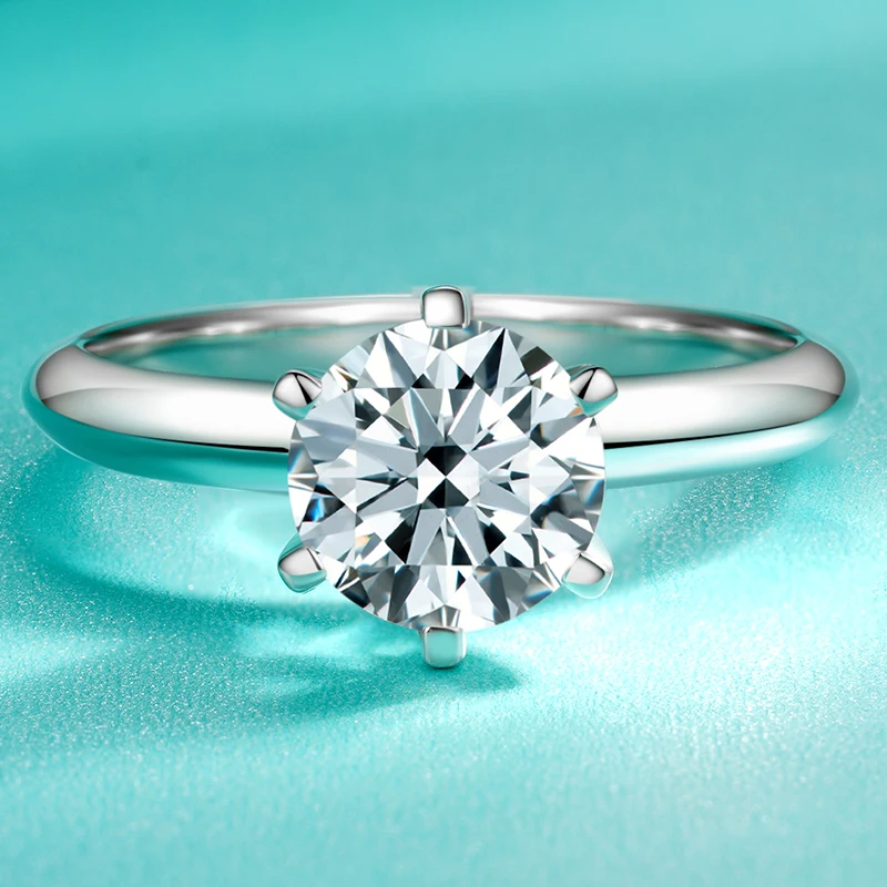 D Color VVS1 EX Moissanite Ring 2ct 3ct 5ct Round Moissanite Diamond