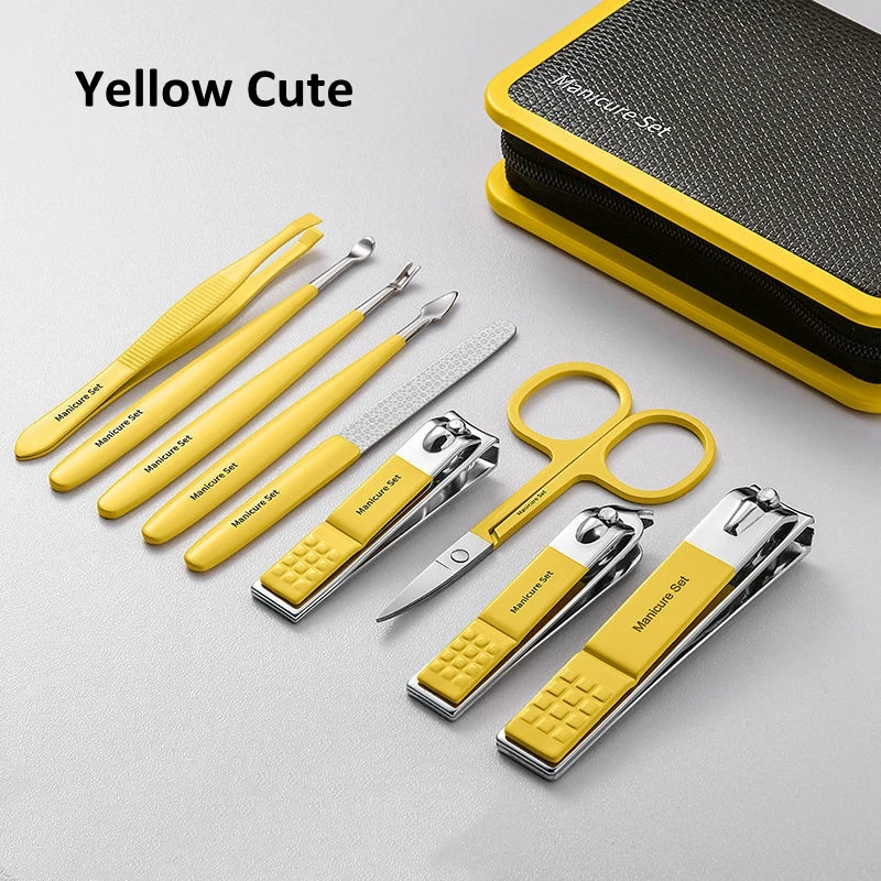 Manicure Set 9 In 1 Full Function Kit Professional Stainless Steel Pedicure Sets With PU Leather Portable Case Idea Gift
