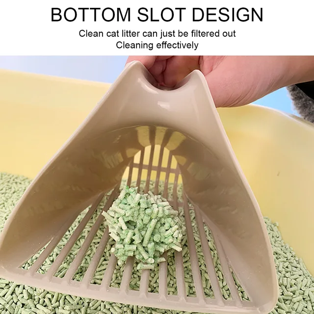 / Set Cat Litter Boxes Shovel Cleaning Tool Cat Toilet Plastic Shovel Scoop with Handle Cat Litter Shovel Shovel with Handle 3