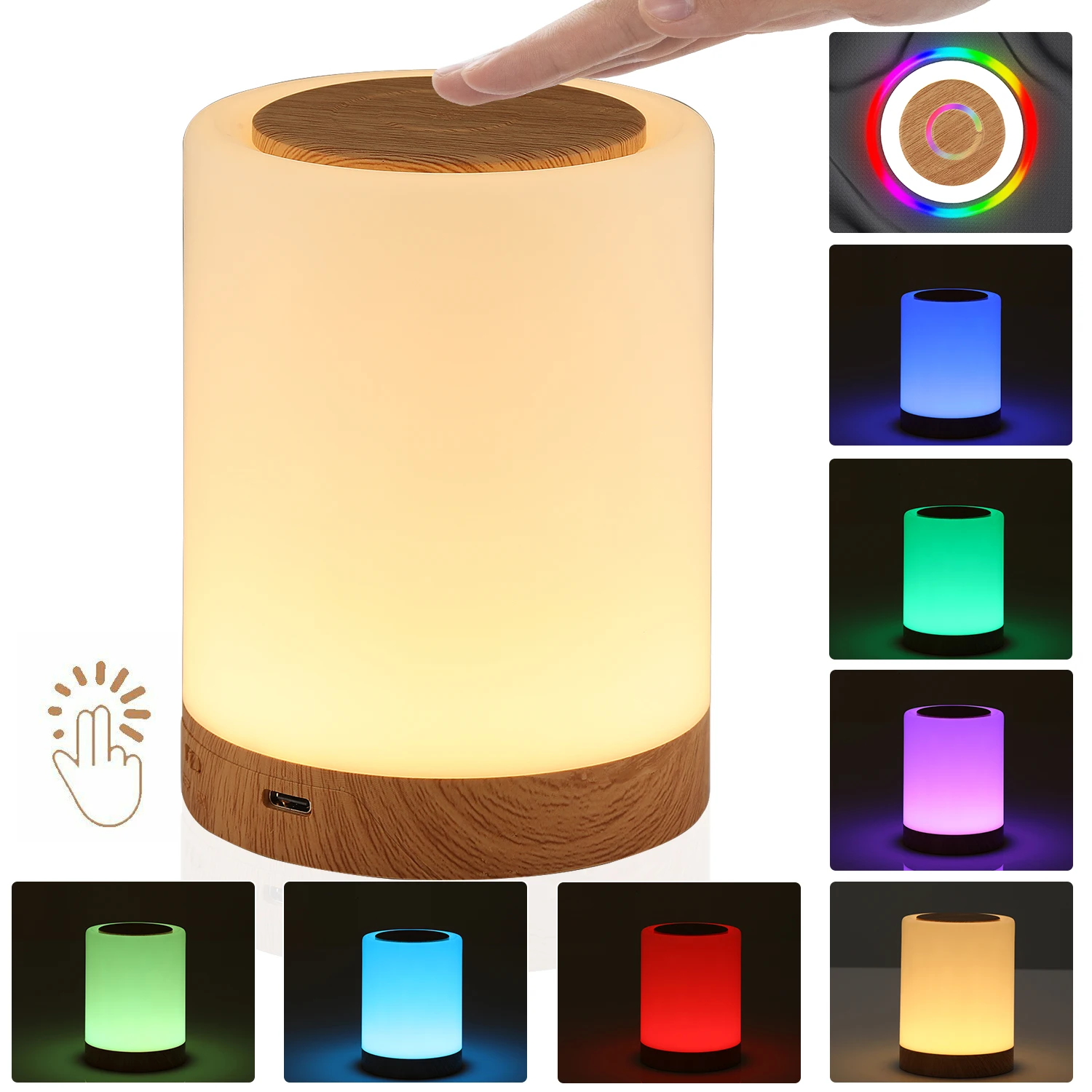 Touch Sensor Night Light LED Bedside Desk Table Lamp Dimmable USB