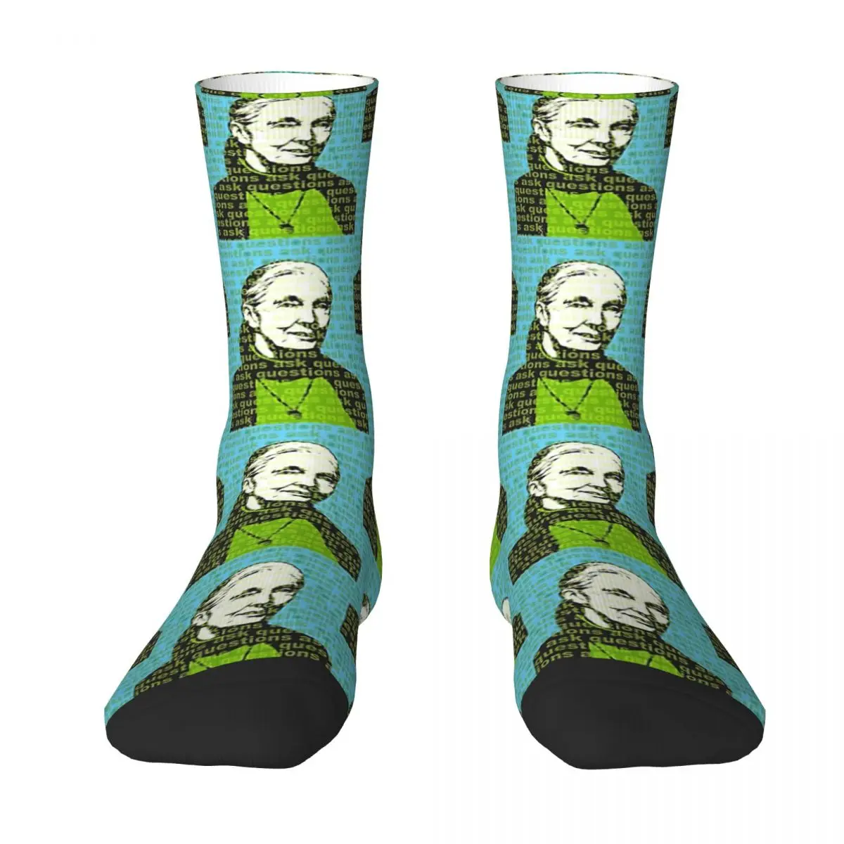 Jane Goodall, Ask Questions Adult Socks,Unisex socks,men Socks women Socks