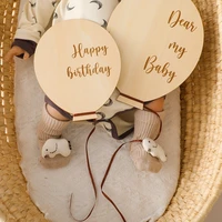 Kids Balloon Milestone Number Monthly Memorial Card Newborn Baby Party Wooden Engraved Age Photography Accessories Birthing Gift 4