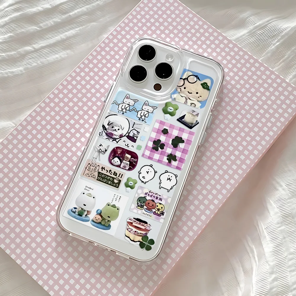 Korean Y2K Cartoon Four-Leaf Clover Phone Case - Stylish and Durable Back Cover