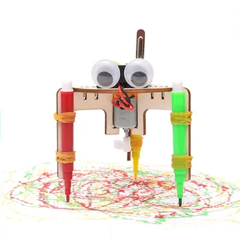 Tecnologia piccola produzione fai da te graffiti robot studente di scuola elementare creativo piccola invenzione dispositivo sperimentale scientifico