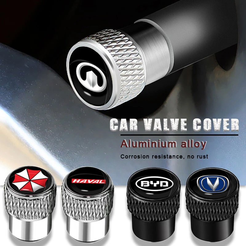 4pcs Aluminium Alloy Car Tire Stem Valve Caps Wheel Valve for Audi