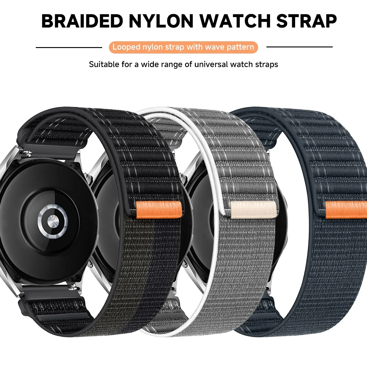 Adjustable Solo Loop Nylon Sport Strap Bracelet - 20mm 22mm