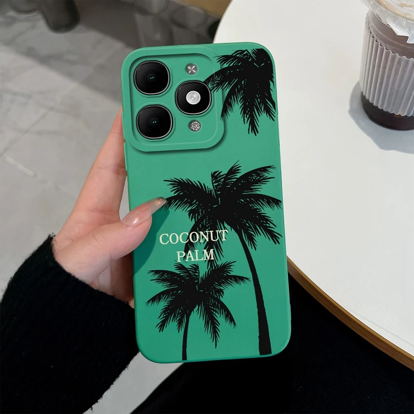 Pretty Floral Liquid Silicone Shockproof Phone Case with Screen Protector