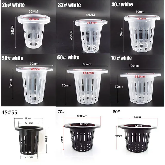 Filet en maille hydroponique sans sol, 50 pièces, panier pour plantes, légumes, tasse de pépinière, Pot, plateau éponge, jardinière végétale aéroponique, colonisation clone q1 2
