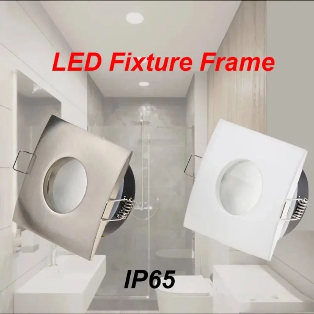 1/10PCS 매립형 천장 다운라이트 방수 IP65 스포트라이트 사각 램프 프레임 GU10 MR16 전구 홀더 욕실 스팟 조명