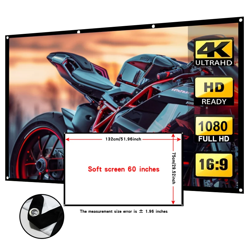 شاشة ناعمة عالية الكثافة، تدعم الإسقاط عالي الوضوح...