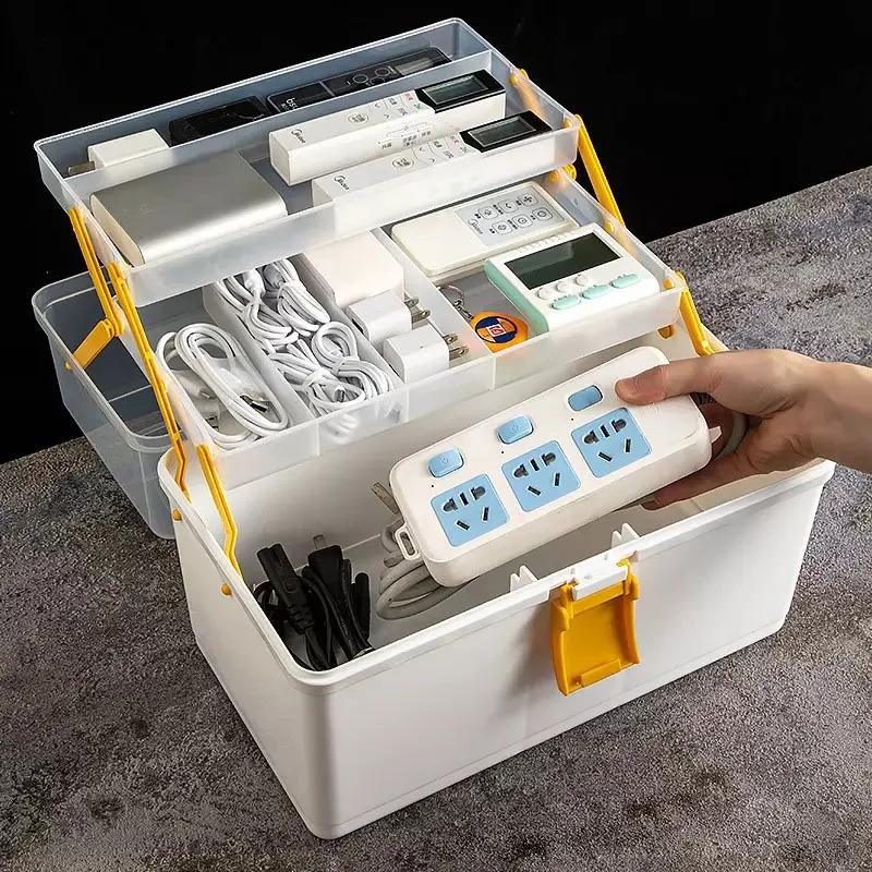 Caja de herramientas de plástico, caja de almacenamiento de