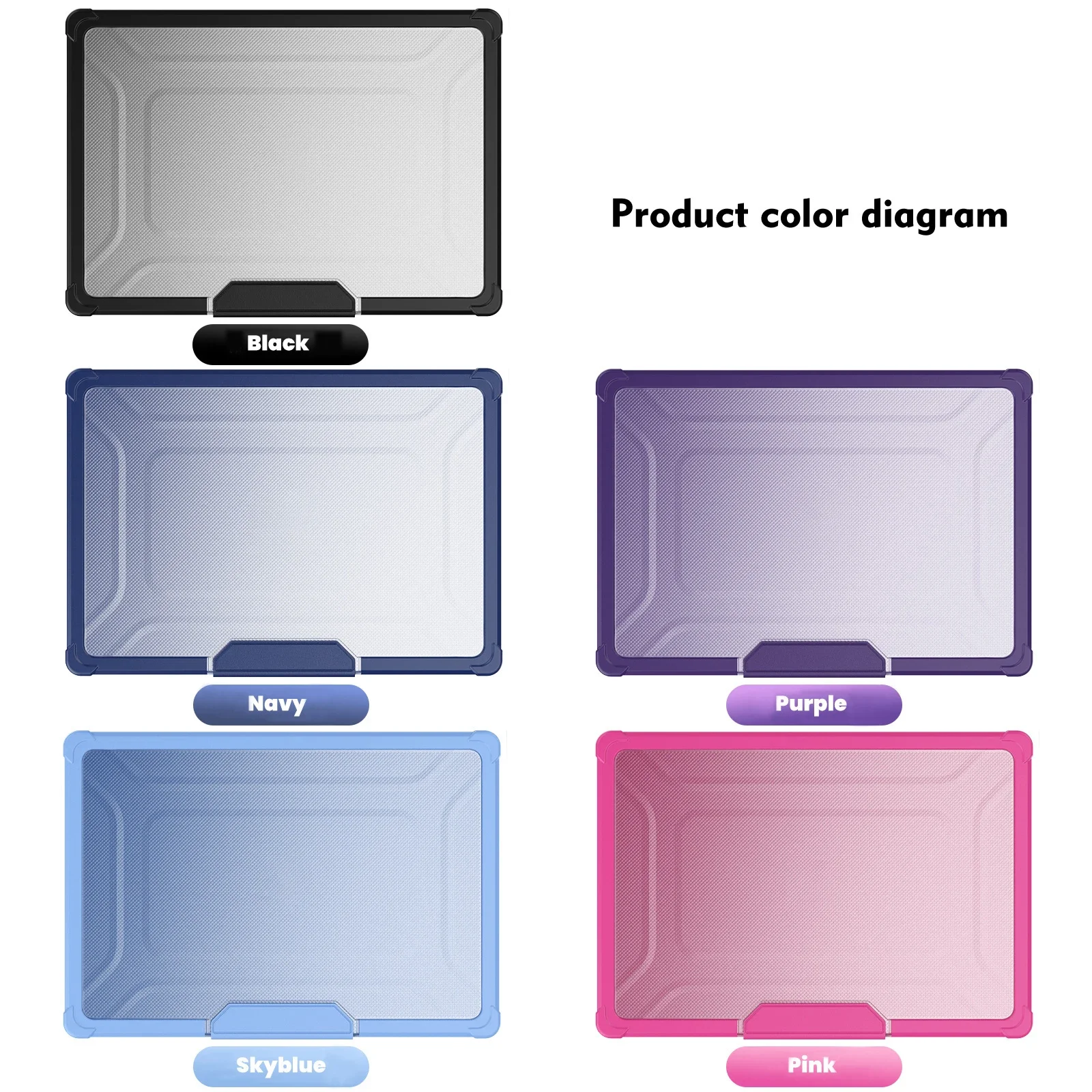 Laptop Clear Pc Hard Cover Per Macbook Pro 16 14 Air 13 13.6 Pollici 2021 2022 2023 M1 M2 Tpu Frame Con Supporto Custodie Antiurto
