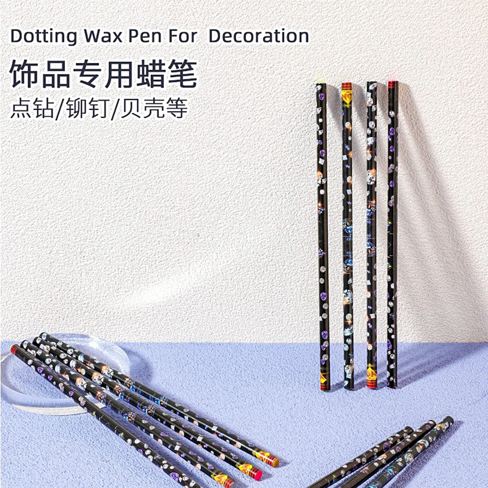 Nail Art Tools 5Pcs Diamond Painting Pen Nail Rhinestone Picker Pencil Set Self-Adhesive Resin Nail Dotting Wax Pen Crystal Gem Pick up Tool