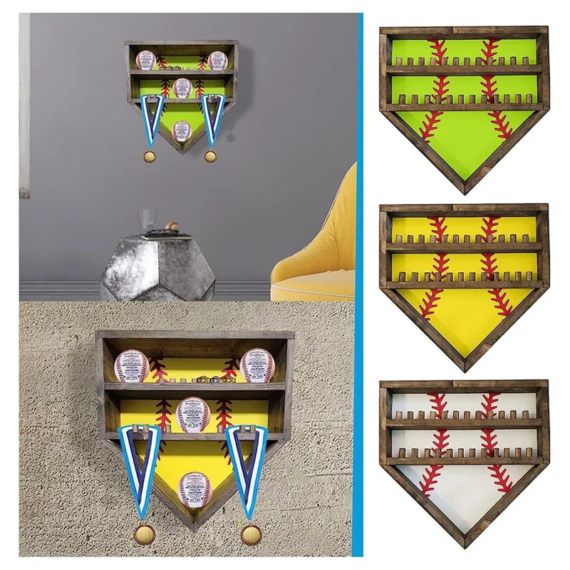

Baseball Holder Display Case For Balls Display Baseballs Wall Display Box Antifade UV Protection Yellow
