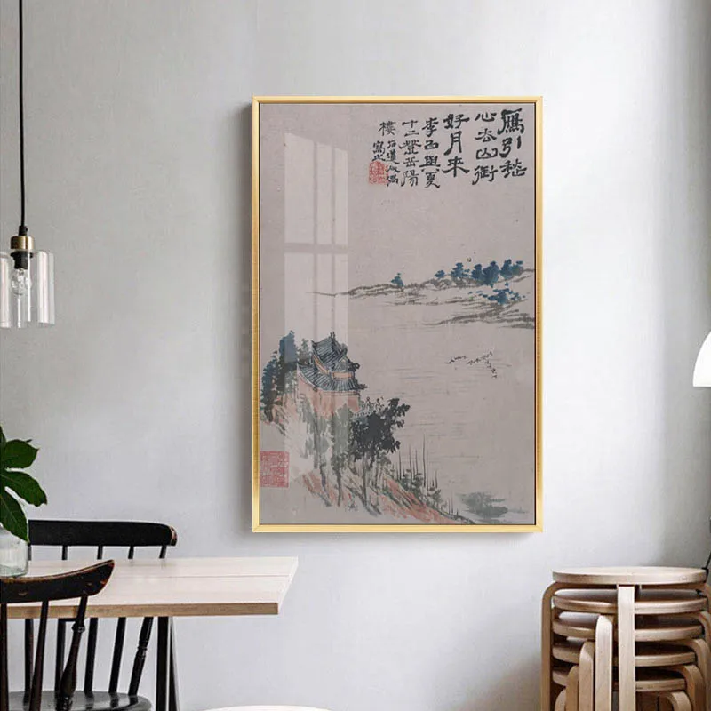 

Chinese Calligraphy Landscape Painting Posters And Prints Canvas Art Painting Wall Pictures for Living Room Home Decoration