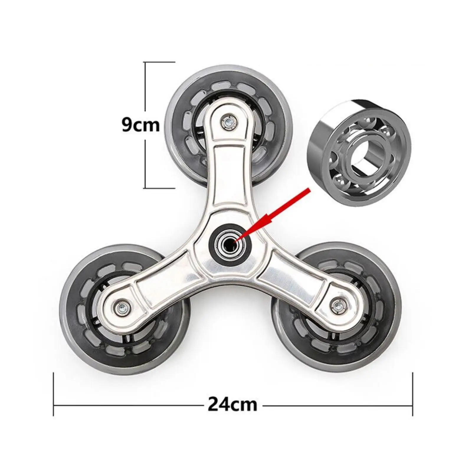 2Pcs Folding Shopping Cart Wheels Stair Climbing Wheels Triangle Caster Wheels for Hand Truck Dolly Trolley Moving Grocery Cart