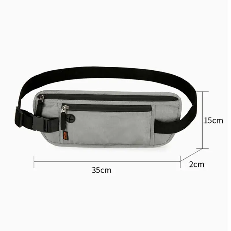 Travel Fanny Pack Money Belt RFID Blocking Sports Waist Bag Fanny Pack Hidden Wallet Zip Waterproof Running Waist Bag 4