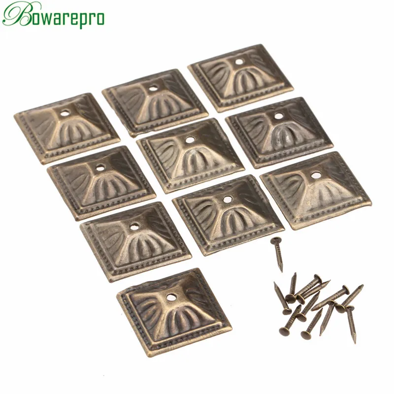 50pcs Antique Bronze Square Nailhead Upholstery Decorative Nails Tack