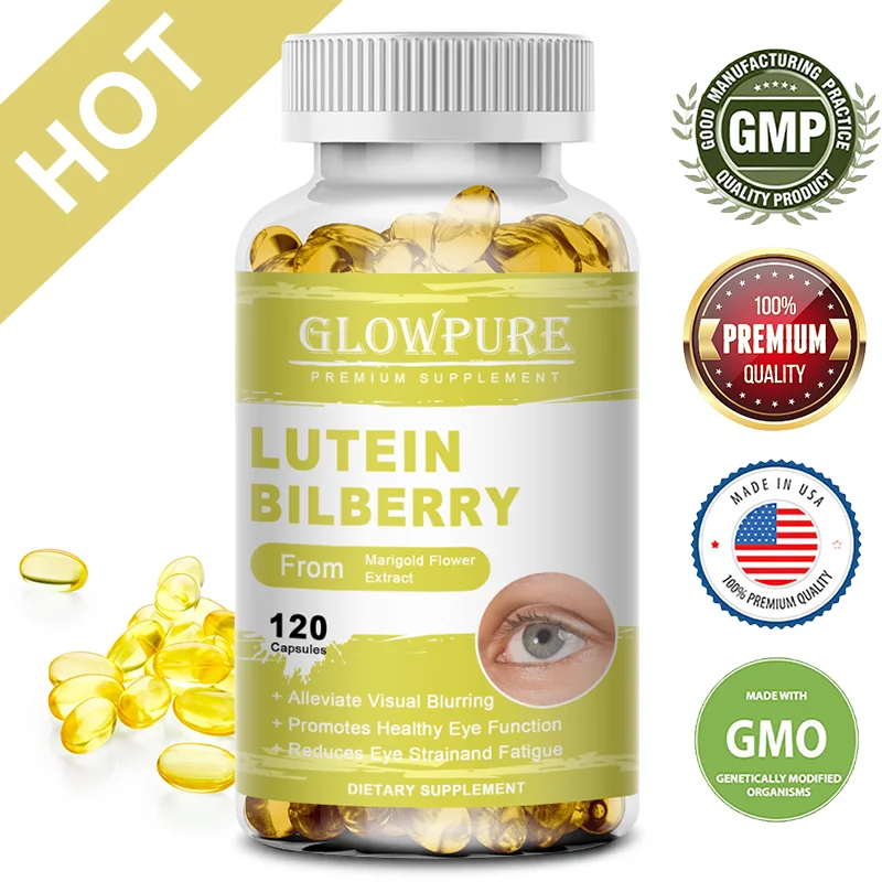 Vision & Eye Health Supplement Lutein Zeaxanthin Bilberry & Grape Seed Extract Natural Non-GMO Vegan