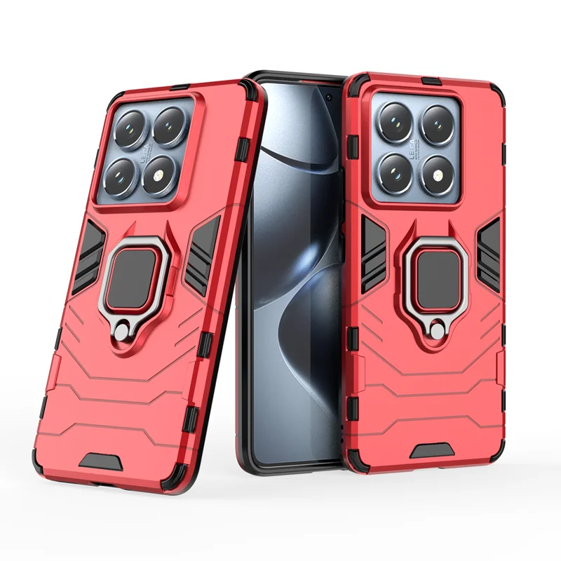 Shockproof Armor Phone Case with Magnetic Ring Stand and Camera Protection