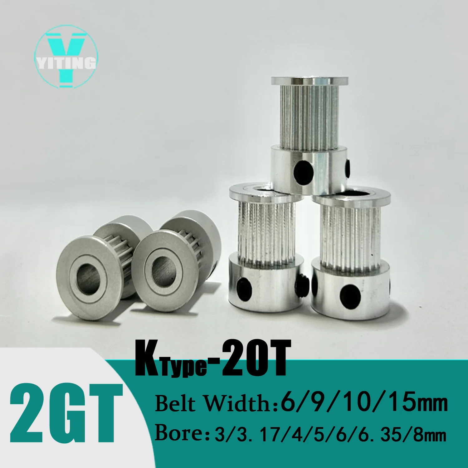 2GT 20 Teeth 2GT Timing Belt Width 6mm 9mm 10mm 15mm Timing Pulley Bore 3/3.17/4/5/6/6.35/8mm For 3D Printer CNC Parts